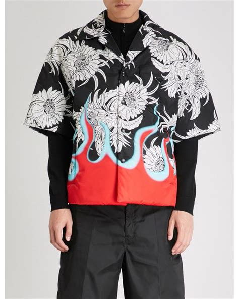 prada flame shirt|prada nylon shirt men.